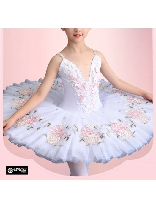 Vestito Tutù Saggio Danza Bambina Donna Fata Regina Fiori Tutu Romantico DANC280